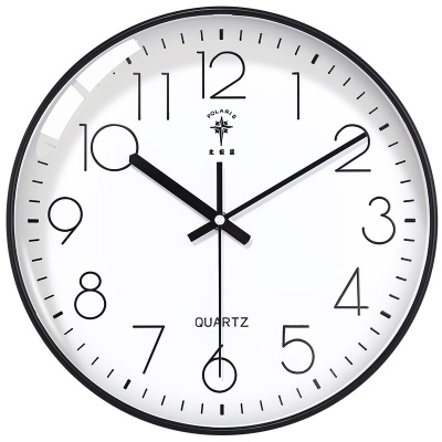 北极星（POLARIS）挂钟客厅家用时钟现代简约轻奢挂钟时尚智能钟表 2536黑色s397