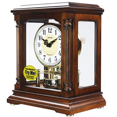 丽声（RHYTHM）报时木座钟中式钟表复古客厅卧室床头钟玄关摆件时钟CRH176NR06s396