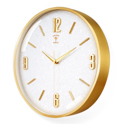 北极星（POLARIS）挂钟现代简约轻奢时钟家用黄铜钟表 8023石英款s397