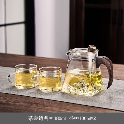 青苹果（QINGPINGGUO）玻璃茶壶单壶耐高温观山茶水分离带过滤茶具家用泡茶壶套装煮绿茶s410