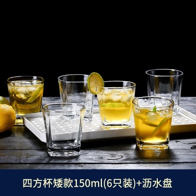 青苹果 玻璃杯家用杯子水杯套装客厅家庭透明耐热泡茶客人喝水茶杯s410