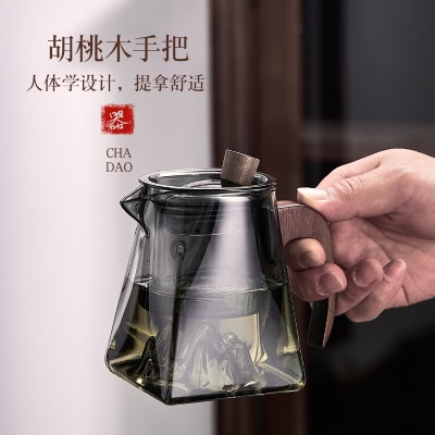 青苹果（QINGPINGGUO）玻璃茶壶单壶耐高温观山茶水分离带过滤茶具家用泡茶壶套装煮绿茶s410