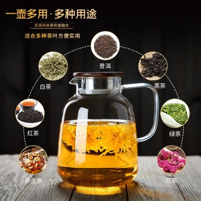 青苹果（QINGPINGGUO）玻璃泡茶壶茶具套装家用花茶水壶耐高温加厚耐热过滤水壶煮茶壶器s410