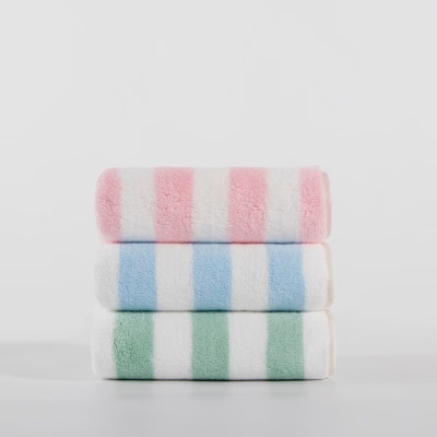 三利 浴巾礼盒1条 珊瑚绒花想容浴巾套装 柔软吸水浴巾 70*140cm 绿色s415