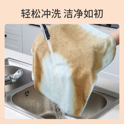 美丽雅抹布洗碗布厨房去油污吸水纤维擦手巾清洁抹布10片s420