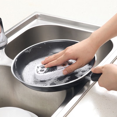 美丽雅洗碗海绵木浆棉百洁布厨房刷碗神器吸水魔力擦清洁抹布熊猫款3片s420