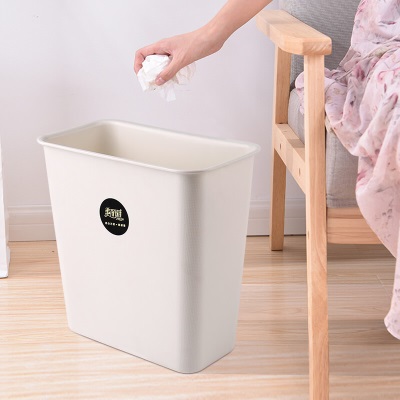 美丽雅垃圾桶方形象牙白厨房卫生间办公室客厅简约干湿垃圾分类收纳桶8Ls420