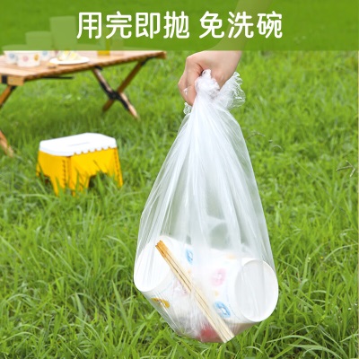 美丽雅一次性碗食品级餐盒560ml*25只 耐高温打包野餐圆形纸碗饭盒s420