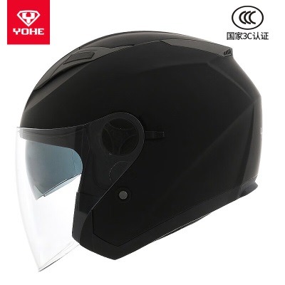 永恒摩托车头盔双镜片电动车头盔男女士保暖半盔四季通用安全帽s433