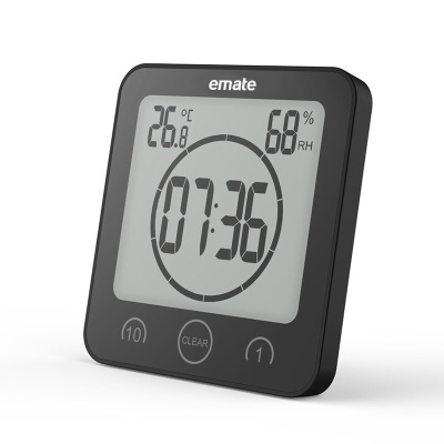 易美特（Emate）易美特浴室电子挂钟温湿度倒计时挂钟防雾防水厨房室内吸盘钟s427