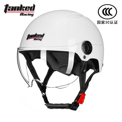 坦克（Tanked Racing）T598电动车摩托车头盔半盔3C男女夏季轻便小巧透气 心心相印s435