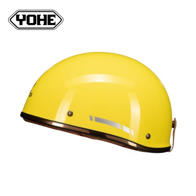 永恒（YOHE）电动车头盔3C认证复古哈雷摩托车半盔男女成人四季轻便安全帽黄均码s431s433