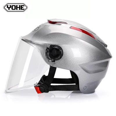永恒（YOHE）头盔3C认证电动车电瓶车安全帽轻便式男女半盔银灰均码365s431s433