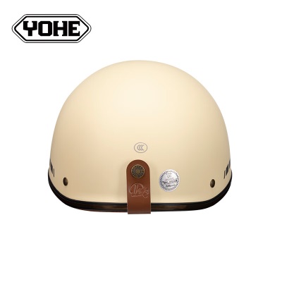 永恒（YOHE）电动车头盔3C认证复古哈雷摩托车半盔男女成人四季轻便安全帽象牙白均码s431s433