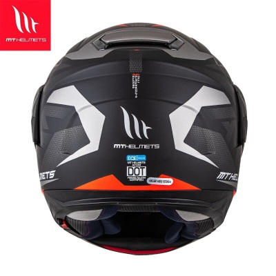 MT HELMETS西班牙MT摩托车机车头盔揭面盔四季全盔半盔两用 黑灰红技术s437