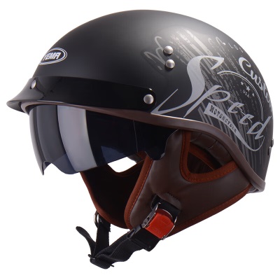 野马（YEMA）3C认证638S电动车头盔男女哈雷半盔摩托车安全帽 四季通用s436