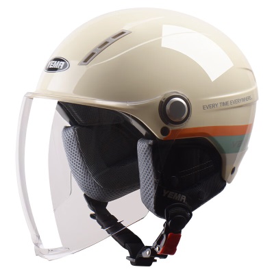 YEMA 3C认证359S电动摩托车头盔男女秋冬季轻便式半盔电瓶车安全帽 四季通用 均码s436