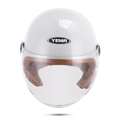 野马（YEMA）3C认证355S电动摩托车头盔男冬季电瓶车半盔女安全帽 四季 冷淡灰s436