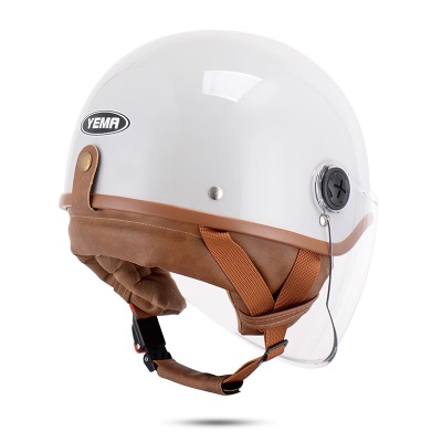 野马（YEMA）3C认证355S电动摩托车头盔男冬季电瓶车半盔女安全帽 四季 冷淡灰s436