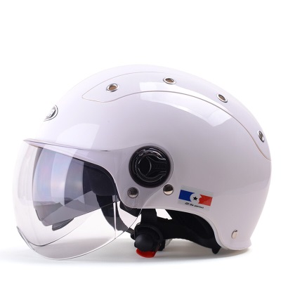 野马（YEMA）3C认证332S电动摩托车头盔男女夏季双镜片防晒半盔安全帽 均码s436