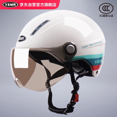 YEMA 3C认证359S电动摩托车头盔男女夏季防晒半盔安全帽新国标s436