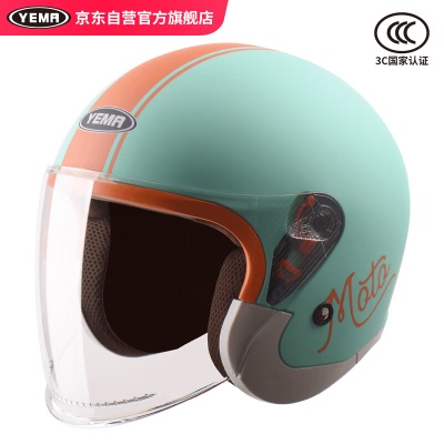 野马（YEMA）3C认证633S电动摩托车头盔男女四季通用半盔电瓶车安全帽 冬季 均码s436