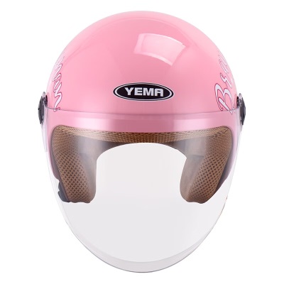 野马（YEMA）3C认证230S儿童头盔男女童冬季电动摩托车安全帽半盔 四季通用 粉红公主s436
