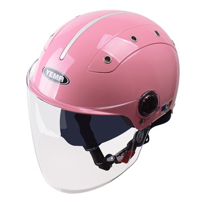 YEMA 3C认证332S电动摩托车头盔男女夏季双镜片防晒半盔安全帽 均码s436