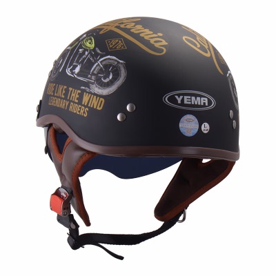 野马（YEMA）3C认证638S电动车头盔男女哈雷半盔摩托车安全帽 四季通用s436