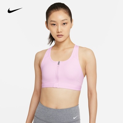 耐克（NIKE） 女子中强度支撑速干衬垫正面拉链运动内衣  SWOOSHs477