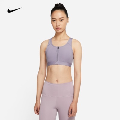 耐克（NIKE） 女子中强度支撑速干衬垫正面拉链运动内衣  SWOOSHs477