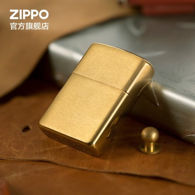 ZIPPO之宝煤油防风打火机 厚壳铜沙子 官方原装正版 礼品礼物 拉丝黄铜168s453