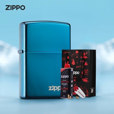 ZIPPO之宝煤油防风打火机 蓝冰商标20446ZL 官方原装经典 礼品礼物 蓝冰商标s453