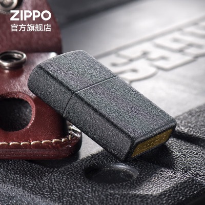 ZIPPO之宝煤油防风打火机 黑裂漆236机油套装 官方原装 礼品礼物 黑裂漆s453