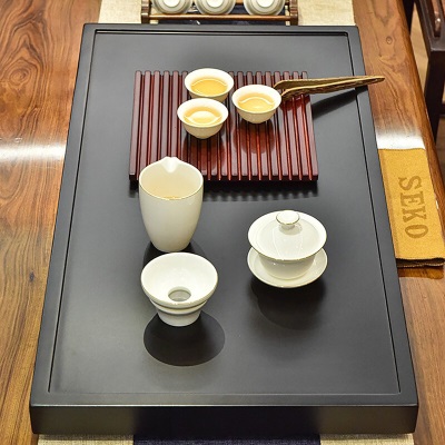 新功（SEKO）红坚木实木茶盘茶具套装排水式茶台泡茶家用功夫茶盘套装 J85 排水式茶盘s462