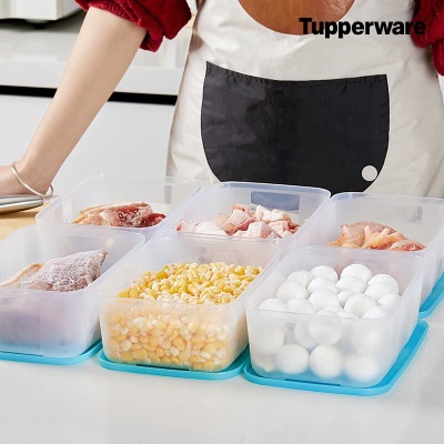 特百惠（Tupperware） 冰鲜冷冻保鲜6件套冰箱密封储物收纳冷藏套装1.7L礼盒装s467