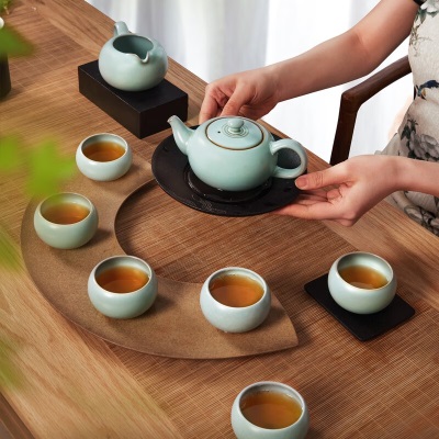 东道汝窑 茶具套装 陶瓷功夫茶具高档家用汝瓷茶壶茶杯整套茶具s463