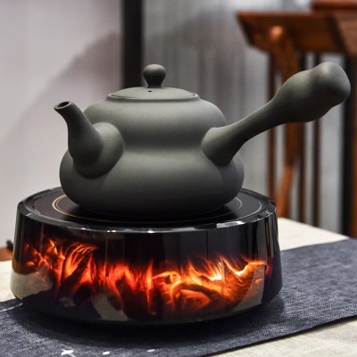 新功（SEKO）紫砂壶大容量煮茶壶茶具套装朱泥紫砂纯手工制作泡茶壶葫芦壶 灰色s462