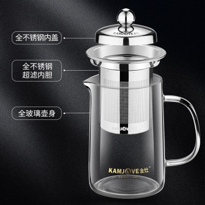 金灶（KAMJOVE）耐热玻璃泡茶壶闷茶飘逸杯玻璃茶具花茶壶茶水分离杯A-01s460g