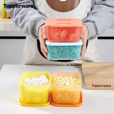 特百惠（Tupperware）缤纷冷冻盒4件套家用冰箱冷冻密封保鲜盒套装700mlx4s467