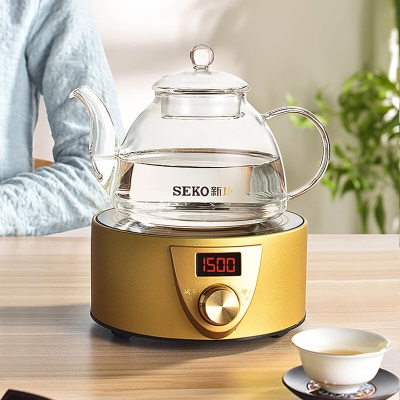 新功（SEKO）喷淋电陶炉煮茶器烧水壶电水壶电茶炉高硼硅玻璃电茶壶 Q6A/Q10As462