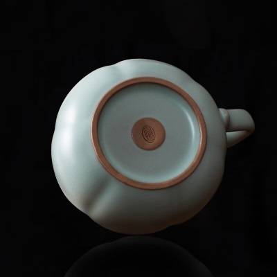 东道 汝窑公道杯 功夫茶具配件开片可养陶瓷茶海泡茶容器分茶器礼盒装