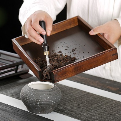 金镶玉 普洱茶盒 竹木分茶盘家用茶叶罐通用茶饼的盒子茶具配件