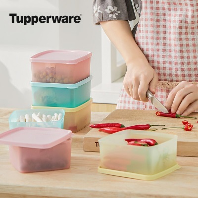 特百惠（Tupperware） 水果便当盒便携密封盒6件套冷藏彩色保鲜盒400ml颜色随机 礼盒装s467