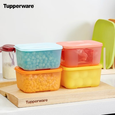 特百惠（Tupperware）缤纷冷冻盒4件套家用冰箱冷冻密封保鲜盒套装700mlx4s467