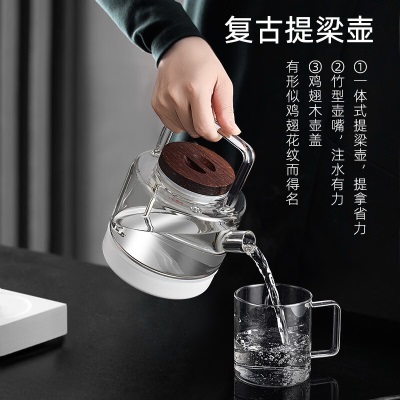 新功（SEKO） 底部全自动上水电热水壶茶台烧水壶电茶壶玻璃煮水电茶炉 W6s462