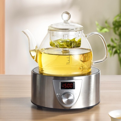 新功（SEKO） 喷淋式电陶炉煮茶器 喷淋电水壶 黑茶壶电茶壶 高硼硅玻璃电茶炉Q9As462