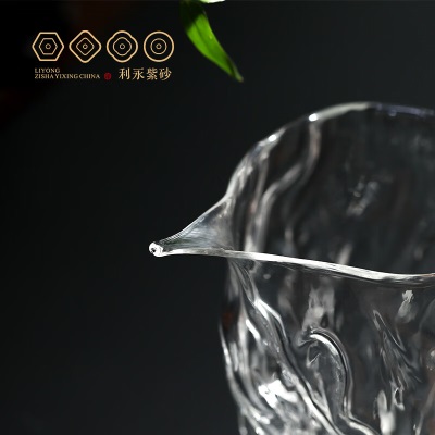 百年利永 玻璃公道杯加厚耐热茶水分离器功夫茶具配件树纹公道杯315ccs466