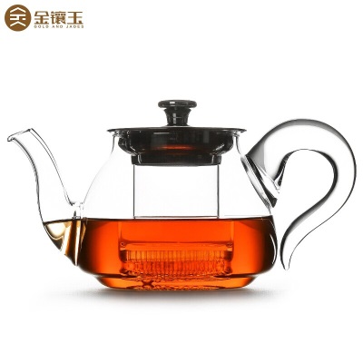 金镶玉 玻璃茶壶 泡茶壶高硼硅加厚耐高温耐茶壶热玻璃茶壶泡茶器沏茶壶