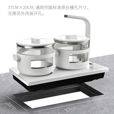 新功（SEKO） 底部全自动上水电热水壶防烫玻璃茶台烧水壶嵌入式上水茶盘电茶壶G38 电茶炉（37×20cm）s462